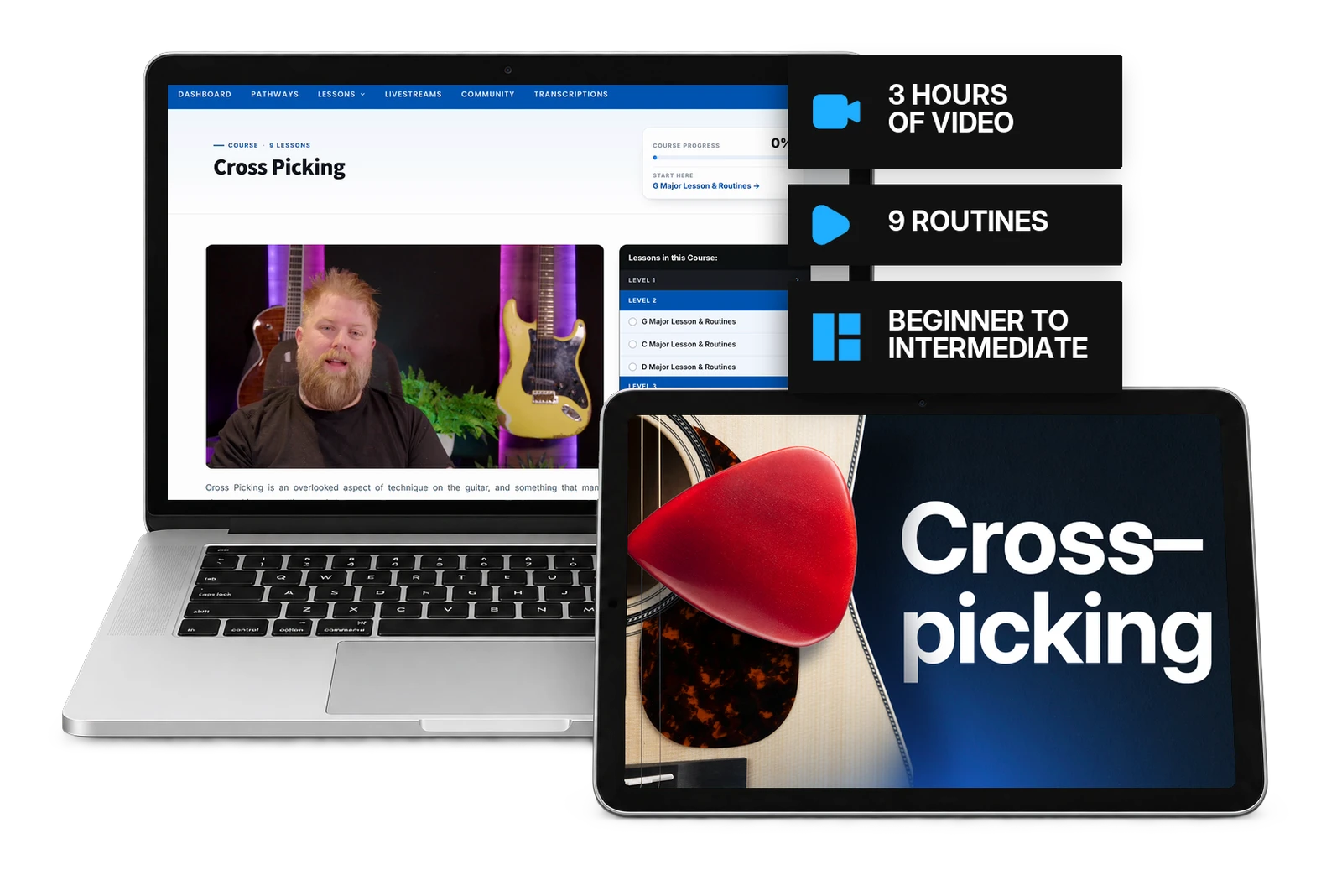 Cross Picking course shown on a laptop and a tablet